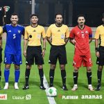 صورة تذكارية لطاقم حكام مباراة الكويت واليمن الودية